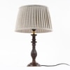Lorette hand crafted Solid wood walnut finish table lamp With Natural Linen Shade