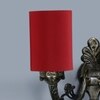 Devansh Metal Electric Wall Light in Antique Gold Colour with Red Shade Count of 2 Lights