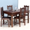Iron jali Sheesham Wood 4 Seater Dining Set In Provincial Teak Finish