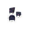 Valencia Accent Chair With Ottoman & Cushion - Blue & Pink