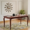 Kade Solid Wood 6 Seater Dining Table in Brown Finish