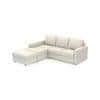 Apollo Compact Sofa (Colour : Pearl, Cushion : Soft, Back Type : Regular, Seating Capacity : Left Aligned 2 Seater + Left Aligned Chaise + Ottoman)