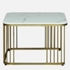 Metalhome Square Metal Nesting Coffee Table Set Gold Finish White Porcelain Top Set Of 2