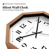 Octagonal Wooden Wall Clock with Warm Natural Frame