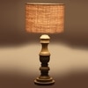 Devansh Beige Jute Table Lamp With  Wood Natural Base (7X17.5 Inches)-9