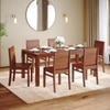 Atlas Solid Wood 6 Seater Dining Table With Set of 3 Atlas Wooden Seat Dining Chair