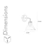 Torse Glass and Metal Wall Light