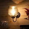 Devansh Metal Electric Wall Light in black Colour with Lavender Shade Count of 1 Light