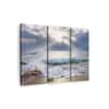 Truss Blue Seascape Sunset Triptych Canvas Wall Prints Canvas Wall Prints Set of 3 Multicolor Matte