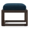 Avril Rectangular Solid Wood Coffee Table with Seats In Mango Walnut Finish and in Delft Blue Fabric