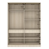 Velora Premium 2 Door 8ft Sliding Wardrobe with mirror Double cream - Hauge Blue Light Oak Finish