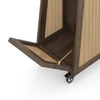 Yura Solid Wood And Cane Bar Trolley (Danish Walnut Finish)