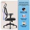 Kepler Brooks Marvel Lite Office Desk Chair in Black Colour