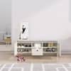 Hexa Red Engineered Wood Shoe Rack in Frosty White Colour