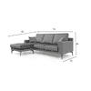 Brezza Sectional Fabric Sofa - Dark Grey