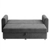 Alfon 3 Seater Velvet Pull Out Sofa Cum Bed with Storage In Dark Grey