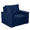 Bella One  Seater Pull Out Fabric Sofa Cum Bed Navy Blue