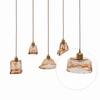Larmes 5 Light Gold Glass and Metal Chandelier