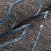 Modern Geometric Wool Silk Shaped Rug Charcoal Blue 5 x 7 Feet Handmade Carpet