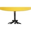 Ainsley Yellow cotton Table lamp with Wood & Iron Base