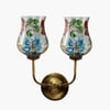 Devansh Metal Electric Wall Light in Gold Colour with Multicolor Shade Count of 2 Lights