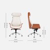 Shark Leatherette High Back Office Chair In Cream And Tan