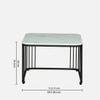 Novus Square Metal Nesting Coffee Table Set Black Finish White Porcelain Top Set Of 2