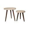 Ethereal Gold Round Nesting Tables with Wooden Legs, Side Tables, Wooden Tables, Living Room Decor by A Tiny Mistake