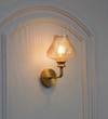 Angelo Single Light Wall Fitting In Brass  Finish Metal With Amber Crystal Glass