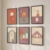 The Castle Decor Boho Abstract Botanical Wall Art Set of 6 Design 2 11x17 Inch