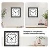 Bold Square Wooden Wall Clock with Roman Numerals and Geometric Frame