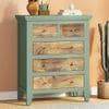 Avelin Solid Wood Chest of 5 Drawers in Sage Green Finish