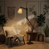 Hydra Beige Jute Floor Lamp with Beige Jute Base