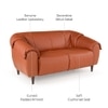 Zenith 2 Seater Leather Sole in Warm Brown Colour