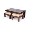 Irish Sheesham Wood 2 Seater Coffee Table Set In Walnut Finish