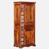 Rangrez Sheesham Wood 1 Door Wardrobe in Honey Oak Finish