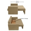 Baruna 2 Seater Velvet Pull Out Sofa Cum Bed with Storage In Beige Color
