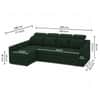 Luna 5 Seater Velvet RHS Pull Out Sofa Cum Bed in Green Color With Storage