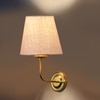 Devansh Metal Electric Wall Light in Gold Colour with White Shade Count of 1 Light