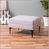Melange Vibes Cube Metallic Pouf Stool in Light Grey Color