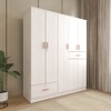 Ren 5 Door Engineered Wood Wardrobe in Silver Oak Finish