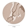 Handmade Round Natural Wool Rug Abstract Marble Beige 4 Feet Carpet
