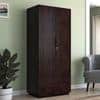 Zephyr Solid Wood 2 Door Wardrobe in Mahogany Finish