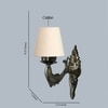 Devansh Metal Electric Wall Light in Antique Gold Colour with off-white Shade Count of 1 Light