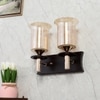 Eliante Wooden Wall Lights Mild Steel, Wood & Glass Material Brown, Gold & Champaign Finish