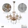 Marie Theresa 6 Arm Amber and Clear Crystal Chandelier