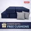 Coirfit Folding 2 Seater Double Foam Fold Out Sofa Cum Bed in Dark Blue Colour