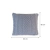 Kennedy Blue Grey Cotton Knitted Decorative Cushion Cover 16 x 16 Inches