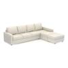 Apollo Sofa (Colour : Pearl, Cushion : Hard, Back Type : Regular, Seating Capacity : Right Aligned 3 Seater + Right Aligned Chaise + Ottoman)