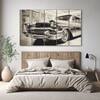 The Castle Decor Vintage Car Wall Painting Wooden Framed Digital Painting 27x48 Inch (Style 1)